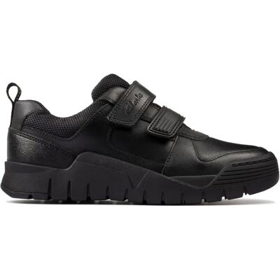 Clarks Scooter Speed K Boys Leather Shoes - Black - Kids School Clarks Scooter Speed K Boys Leather Shoes - Black - Kids School