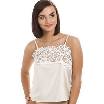 Camille Ivory Lace Trim Camisole - Womens Top Camille Ivory Lace Trim Camisole - Womens Top
