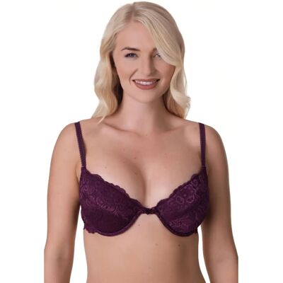 Camille Aubergine Floral Lace Padded Underwired Bra - Bra Camille Aubergine Floral Lace Padded Underwired Bra - Bra