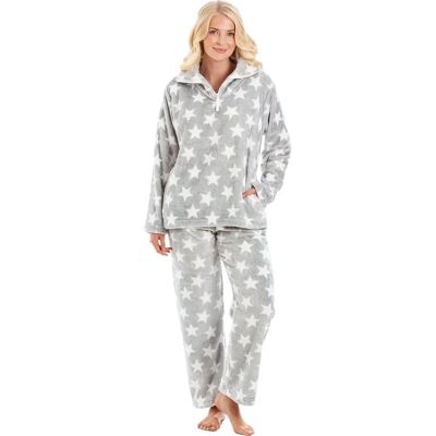 Camille Grey Velour Fleece Pyjama Set - Women Camille Grey Velour Fleece Pyjama Set - Women