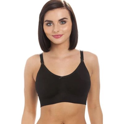 Camille Black Seamless Moulded Cup Nursing Bra - Women Camille Black Seamless Moulded Cup Nursing Bra - Women