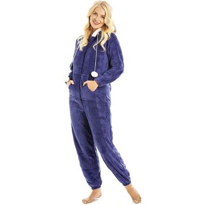 Camille Women's Hooded Jumpsuit - Blue - 14/16 Camille Women's Hooded Jumpsuit - Blue - 14/16