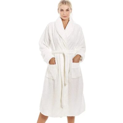 Camille Ivory Honeycomb Bathrobe - Women’s Luxury Fashion Camille Ivory Honeycomb Bathrobe - Women’s Luxury Fashion