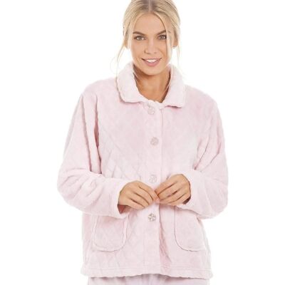 Camille Light Pink Diamond Print Bed Jacket - Bed Jacket Camille Light Pink Diamond Print Bed Jacket - Bed Jacket