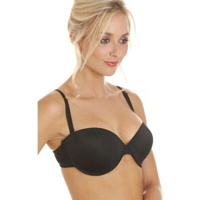 Camille Black Bandeau T-Shirt Bra - Supportive & Multiway Camille Black Bandeau T-Shirt Bra - Supportive & Multiway