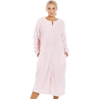 Camille Diamond Print Zip Up Housecoat - Housecoat Camille Diamond Print Zip Up Housecoat - Housecoat