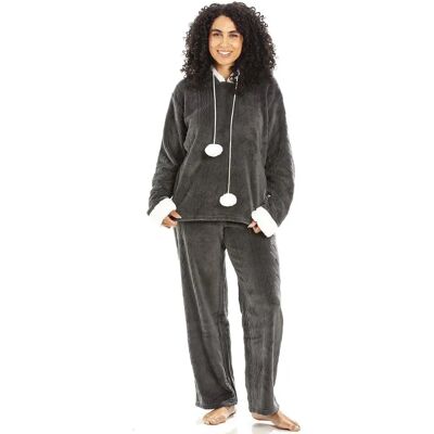 Camille Charcoal Hooded Pyjama Set - Pyjama Set Camille Charcoal Hooded Pyjama Set - Pyjama Set