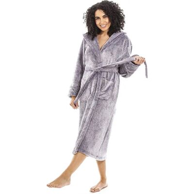 Camille Deep Pile Fleece Bathrobe - Purple Camille Deep Pile Fleece Bathrobe - Purple
