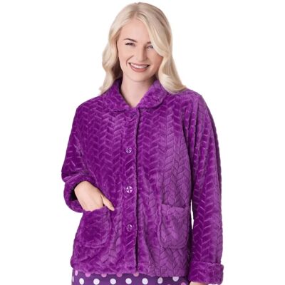 Camille Womens Supersoft Button Front Embossed Bed Jacket - Bed Type Camille Womens Supersoft Button Front Embossed Bed Jacket - Bed Type