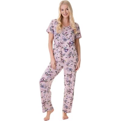 Camille Mauve Floral Pyjama Set - Pyjama Set Camille Mauve Floral Pyjama Set - Pyjama Set