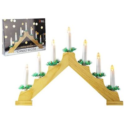 Snow White - Wooden Christmas Decoration 40cm - Battery LED 7 Warm White - Decoration - Publicité Snow White - Wooden Christmas Decoration 40cm - Battery LED 7 Warm White - Decoration - Publicité