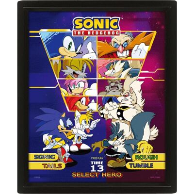 Plakat z efektem 3D lentikularnym Sonic The Hedgehog - Wybierz swojego wojownika Plakat z efektem 3D lentikularnym Sonic The Hedgehog - Wybierz swojego wojownika