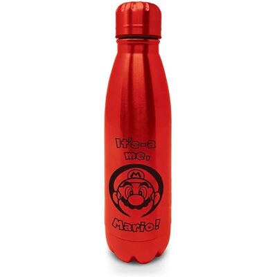 Hliníková láhev Super Mario od Nintendo - 550ml Černá, Červená Hliníková láhev Super Mario od Nintendo - 550ml Černá, Červená
