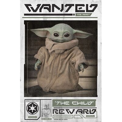 Pyramid International Baby Yoda Wanted Poster - Star Wars Decoratie Pyramid International Baby Yoda Wanted Poster - Star Wars Decoratie