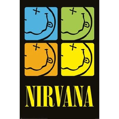 Nirvana Smiley Squares Poster - Wall Art for Fans Nirvana Smiley Squares Poster - Wall Art for Fans