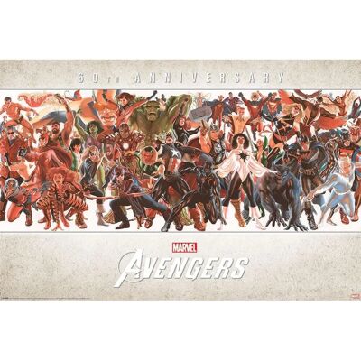 Alex Ross Marvel Avengers Poster - 60th Anniversary Alex Ross Marvel Avengers Poster - 60th Anniversary