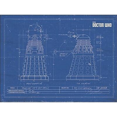 Doctor Who FP11429P-PL 30 x 40 cm Dalek Blueprint Framed Print Doctor Who FP11429P-PL 30 x 40 cm Dalek Blueprint Framed Print