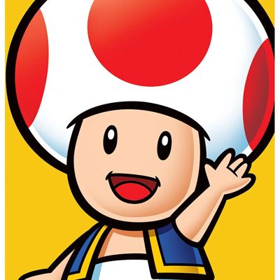 Super Mario Toad Poster - 40x40 cm - Wandscroll Super Mario Toad Poster - 40x40 cm - Wandscroll