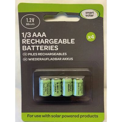 Smart Solar - 1/3 AAA 80mAh - Pack of 4 - Battery Smart Solar - 1/3 AAA 80mAh - Pack of 4 - Battery