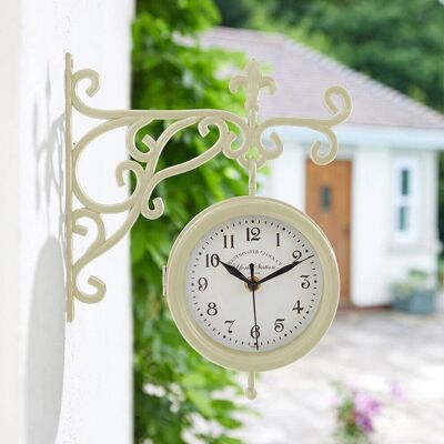 Smart Garden Products - Antique Cream Station Clock & Thermometer Smart Garden Products - Antique Cream Station Clock & Thermometer