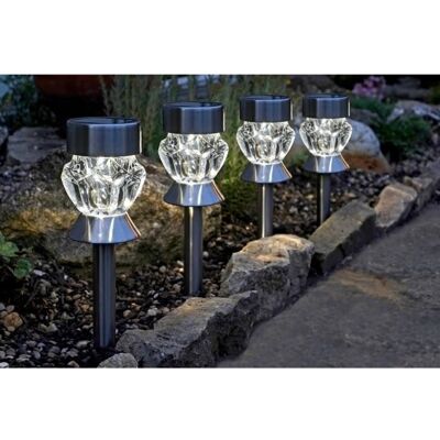 Ensemble de 4 Lampes Solaires de Jardin Crystal - Smart Garden - Publicité Ensemble de 4 Lampes Solaires de Jardin Crystal - Smart Garden - Publicité