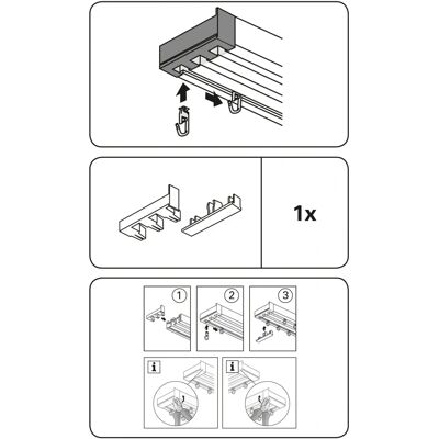 Final de cortina Gardinia com entalhe para trilho de 3 vias Atlanta - Acessórios para cortinas Final de cortina Gardinia com entalhe para trilho de 3 vias Atlanta - Acessórios para cortinas