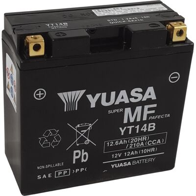 Yuasa YT14B 12V 12.6Ah Onderhoudsvrije VRLA-batterij - Motor & Scooter Yuasa YT14B 12V 12.6Ah Onderhoudsvrije VRLA-batterij - Motor & Scooter