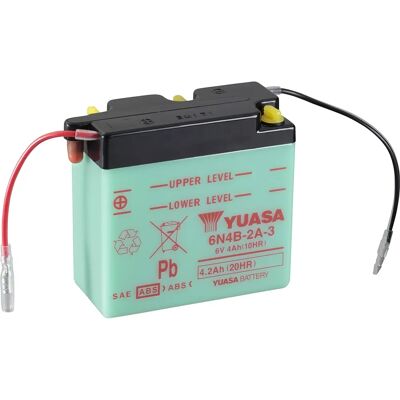 Batterie Yuasa 6V - Modèle 6N4B-2A-3 - Plomb-acide - Sans pack d'acide Batterie Yuasa 6V - Modèle 6N4B-2A-3 - Plomb-acide - Sans pack d'acide