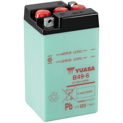 Yuasa B49-6 Lood-zuur batterij - Standaard, lekvrij, 6V Yuasa B49-6 Lood-zuur batterij - Standaard, lekvrij, 6V