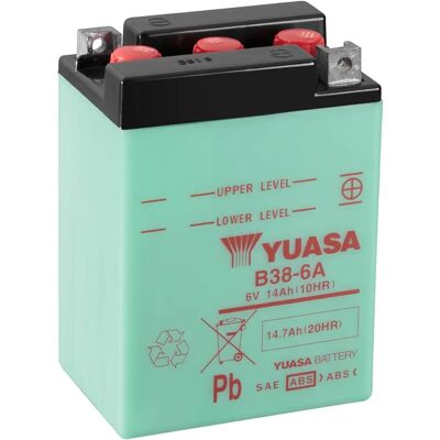 Yuasa B38-6a Batterij - 6V Conventioneel - Lek- en corrosiebescherming Yuasa B38-6a Batterij - 6V Conventioneel - Lek- en corrosiebescherming