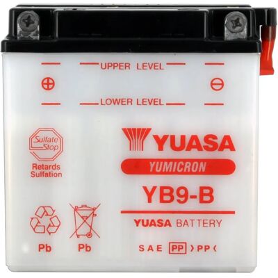 Yuasa YB9-B Motorradbatterie - 12V 9Ah, geeignet für Motorräder, Scooter, Quads Yuasa YB9-B Motorradbatterie - 12V 9Ah, geeignet für Motorräder, Scooter, Quads