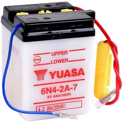Yuasa Batterij 6N4-2A-7 - Loodzuur - Motorfiets, Snowmobile, Grasmaaier Yuasa Batterij 6N4-2A-7 - Loodzuur - Motorfiets, Snowmobile, Grasmaaier