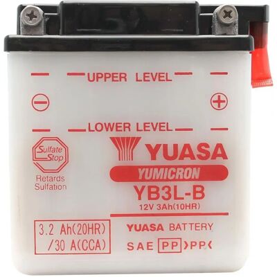 Yuasa YB3L-B Batterij - 12V 3,2Ah - Duurzaam & Vibratiebestendig Yuasa YB3L-B Batterij - 12V 3,2Ah - Duurzaam & Vibratiebestendig
