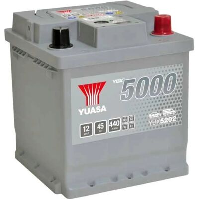 Yuasa YBX5202 Car Battery - 12V 45Ah 440A - Peugeot, Fiat, Citroën, VW, Opel Yuasa YBX5202 Car Battery - 12V 45Ah 440A - Peugeot, Fiat, Citroën, VW, Opel