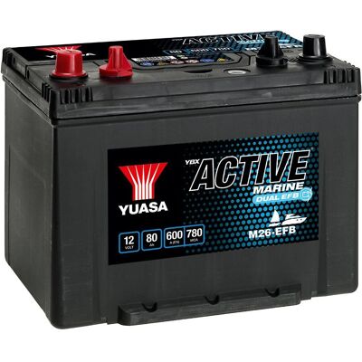 Yuasa M26-EFB batería de vehículo - 80 Ah, 12 V, 600 A Marino Yuasa M26-EFB batería de vehículo - 80 Ah, 12 V, 600 A Marino