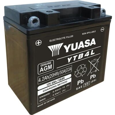 Yuasa YTB4L Fahrzeugbatterie 12V 4Ah 50A Scooter Motorrad Yuasa YTB4L Fahrzeugbatterie 12V 4Ah 50A Scooter Motorrad