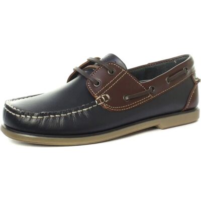 DEK River Mens Leather Moccasin Boat Shoes Navy Blue/Brown - Shoes DEK River Mens Leather Moccasin Boat Shoes Navy Blue/Brown - Shoes
