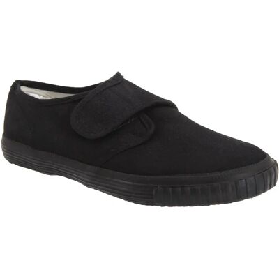 DEK Riley Black Canvas Kids Plimsoll - Unisex Shoes DEK Riley Black Canvas Kids Plimsoll - Unisex Shoes