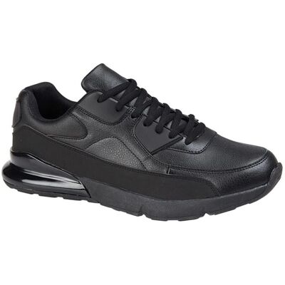 DEK PIMLICO Men's Black PU/Mesh Casual Trainers - Casual Trainers DEK PIMLICO Men's Black PU/Mesh Casual Trainers - Casual Trainers
