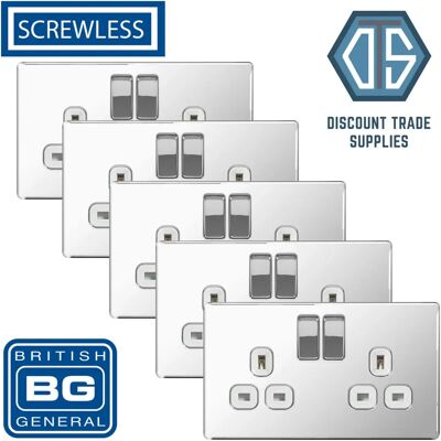 British General - BG-Nexus-Flat-Plate - Double 13A - Plug Socket British General - BG-Nexus-Flat-Plate - Double 13A - Plug Socket