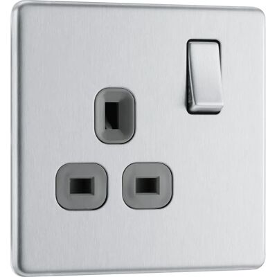 British General - FBS21G-01 - Brushed Steel - 1G - Socket British General - FBS21G-01 - Brushed Steel - 1G - Socket