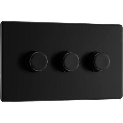 BG Electrical - Screwless Flat Plate Triple Dimmer - Black Nickel - 2-Way - Light switch BG Electrical - Screwless Flat Plate Triple Dimmer - Black Nickel - 2-Way - Light switch