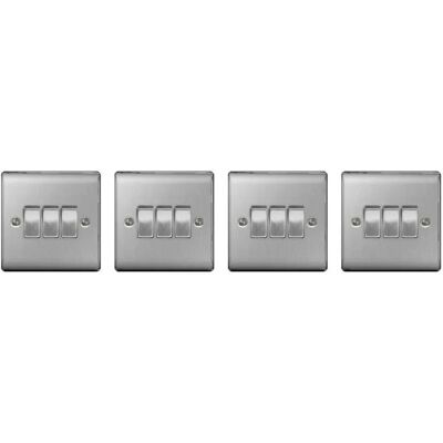 British General Nexus Metal 10 AX Three Gang Two Way Switch - Switch British General Nexus Metal 10 AX Three Gang Two Way Switch - Switch