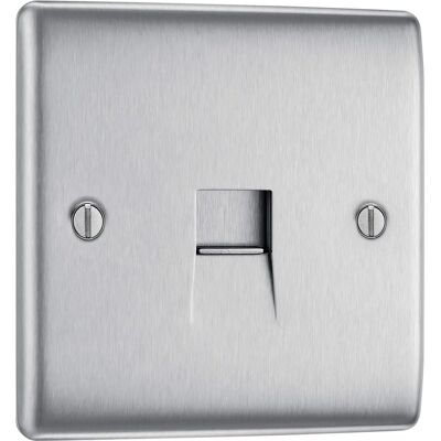 British General Nexus Metal Telephone Outlet Brushed Steel - NBSBTM1 British General Nexus Metal Telephone Outlet Brushed Steel - NBSBTM1