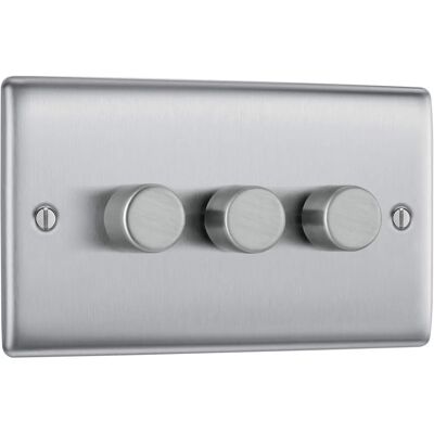 B&g Nbs83p Brushed Steel 3-Gang, 2-Way 400W Dimmer Switch B&g Nbs83p Brushed Steel 3-Gang, 2-Way 400W Dimmer Switch