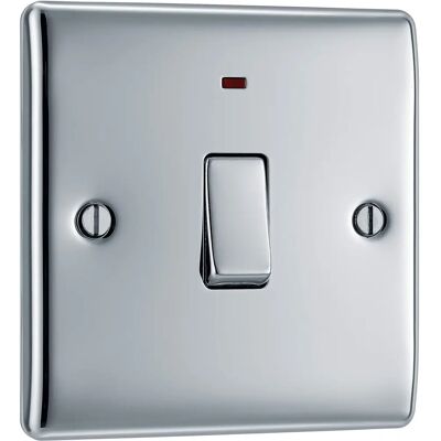 Bg Nexus Npc31 Double Pole Switch - Neon Indicator - 20 Amp - Polished Chrome Bg Nexus Npc31 Double Pole Switch - Neon Indicator - 20 Amp - Polished Chrome