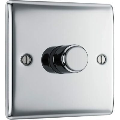 Bg Electrical Bg Chrome 400w 1 Gang 2 Way Push Dimmer - Light Switch Bg Electrical Bg Chrome 400w 1 Gang 2 Way Push Dimmer - Light Switch