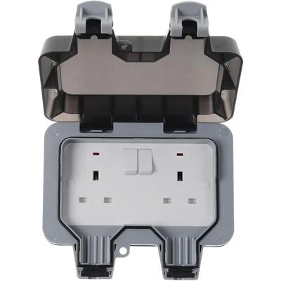 British General Nexus Storm 2 Gang IP66 Double Pole Switched Socket Grey - Switch Socket British General Nexus Storm 2 Gang IP66 Double Pole Switched Socket Grey - Switch Socket