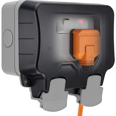 British General Nexus Storm 2 Gang IP66 Double Pole Switched Socket Grey - Switch Socket British General Nexus Storm 2 Gang IP66 Double Pole Switched Socket Grey - Switch Socket