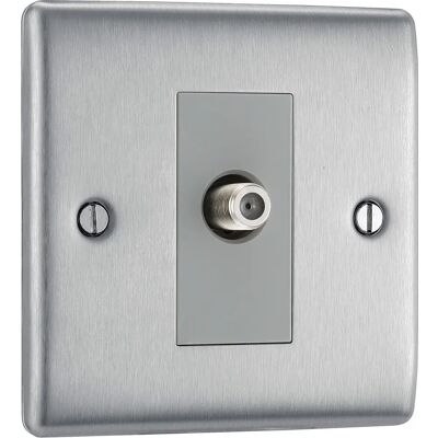 BG Electrical NBS64-01 satelitowa wtyczka ze szczotkowanego stali - Satelitowa wtyczka BG Electrical NBS64-01 satelitowa wtyczka ze szczotkowanego stali - Satelitowa wtyczka